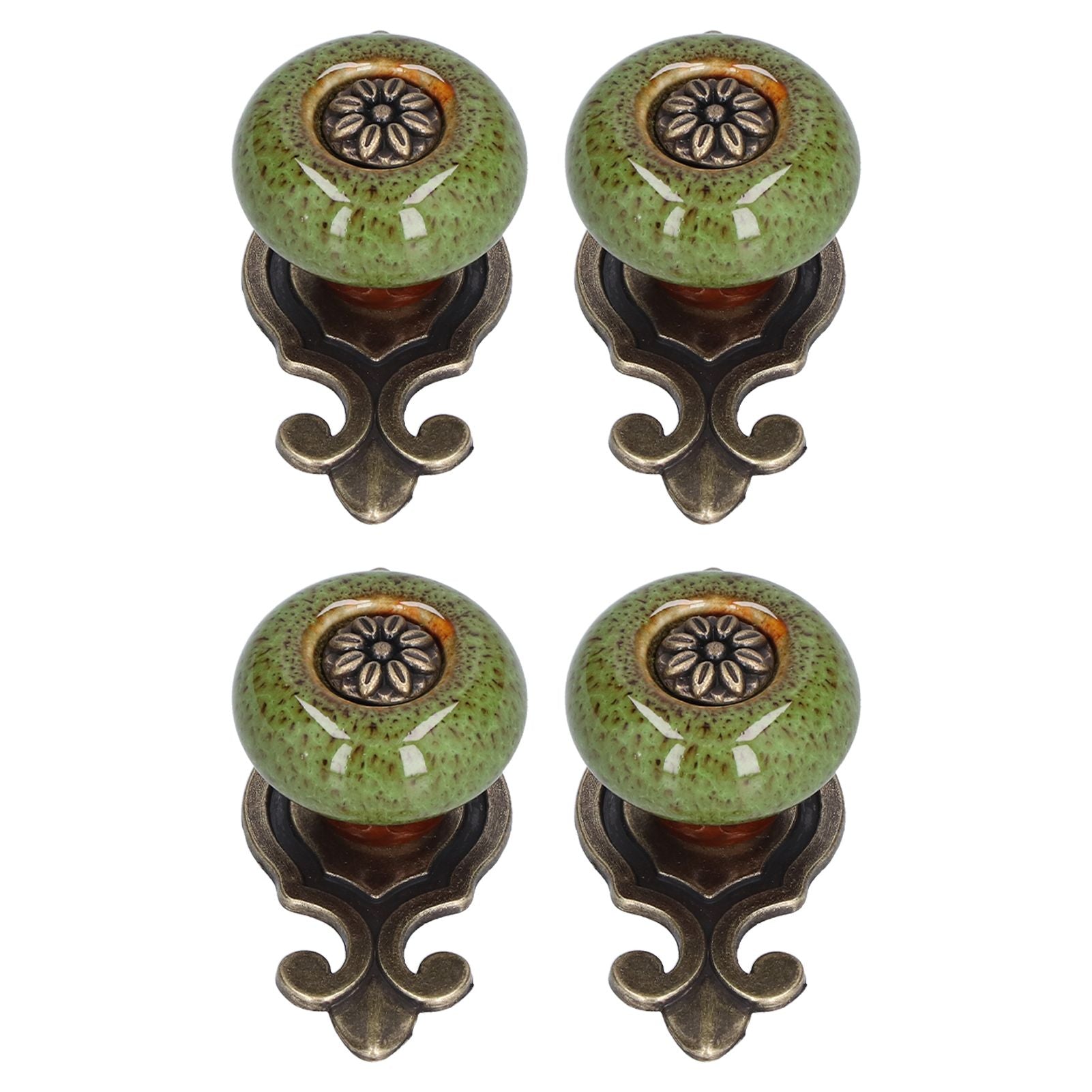 4 Sets Furniture Handle Zinc Alloy Cabinet Door Drawer Handle Exquisite Furniture AccessoriesGreen