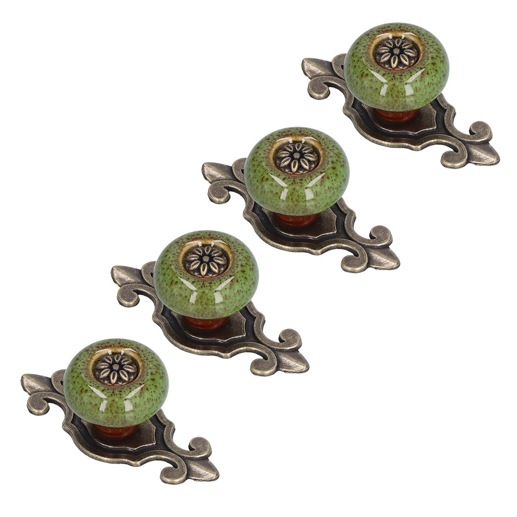 4 Sets Furniture Handle Zinc Alloy Cabinet Door Drawer Handle Exquisite Furniture AccessoriesGreen