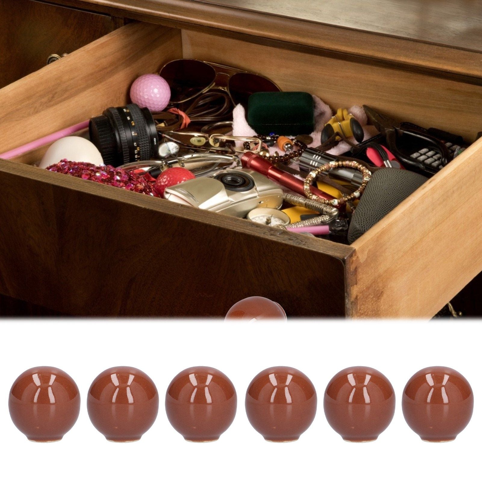 Cabinet Knobs No Fading Beautiful Exquisite DIY Zinc Alloy Modern Simple Drawer KnobsBrown