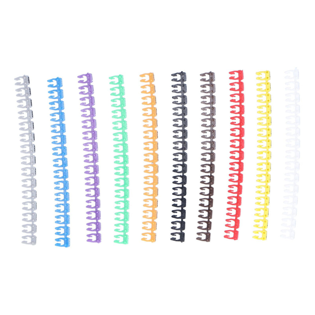 Clip On Cable Marker Waterproof Cable Identification Tube Colorful 0‑9 Number Wire Label Tube Wire Marker
