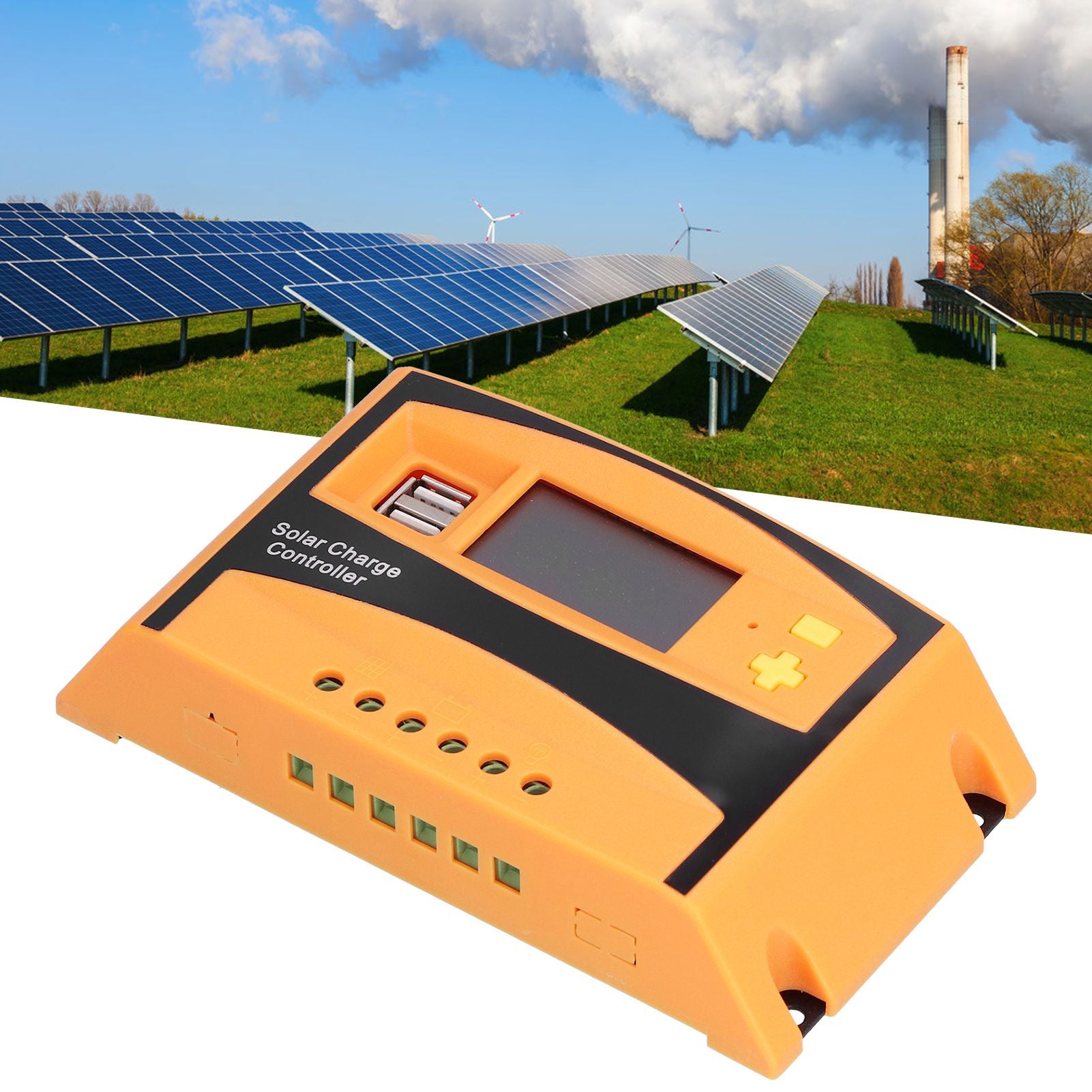 12V/24V Solar Charge Controller Solar Charge Discharge Regulator Waterproof Photovoltaic Controller50A