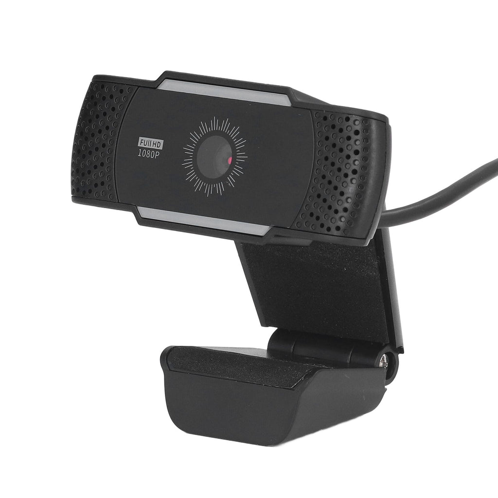 Computer Camera Microphone Automatic Noise Reduction Full HD 1080P USB Stereo Webcam with Rotatable Clip for Office