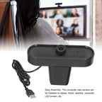 Computer Camera Plug and Play USB Full HD 1080P Auto Focusing Stereo Wide Compatibility Web Camera with Clamp