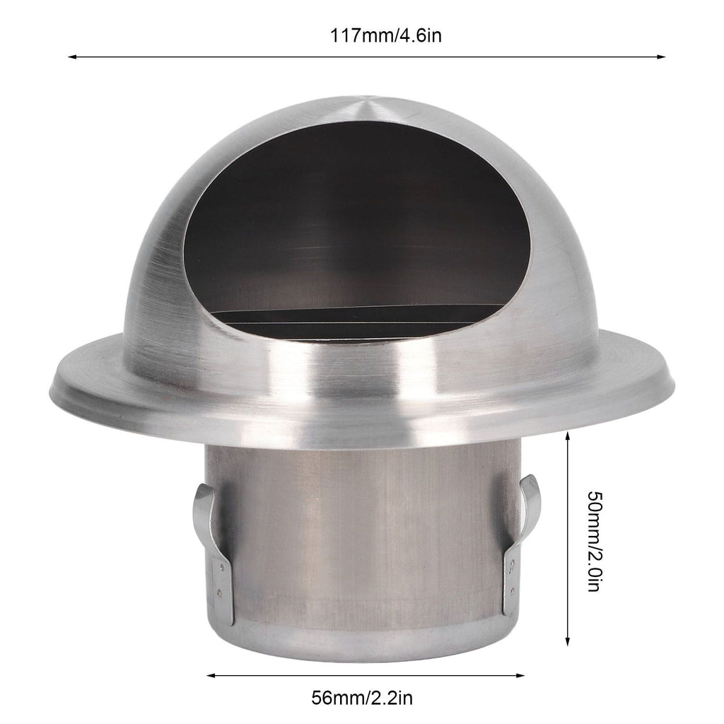 Stainless Steel Air Vent Stainless Steel Round Bull Nosed External Extractor for External Wall Exhaust 60
