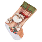 Christmas Stocking Three Dimensional Printed Christmas Stocking Gift Bag Ornament for Christmas Tree Fireplace HangingElderly