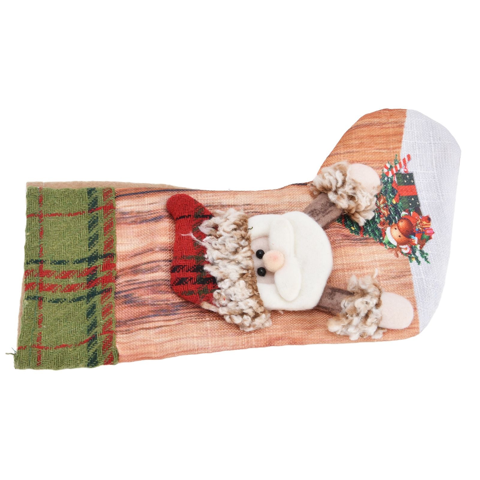Christmas Stocking Three Dimensional Printed Christmas Stocking Gift Bag Ornament for Christmas Tree Fireplace HangingElderly