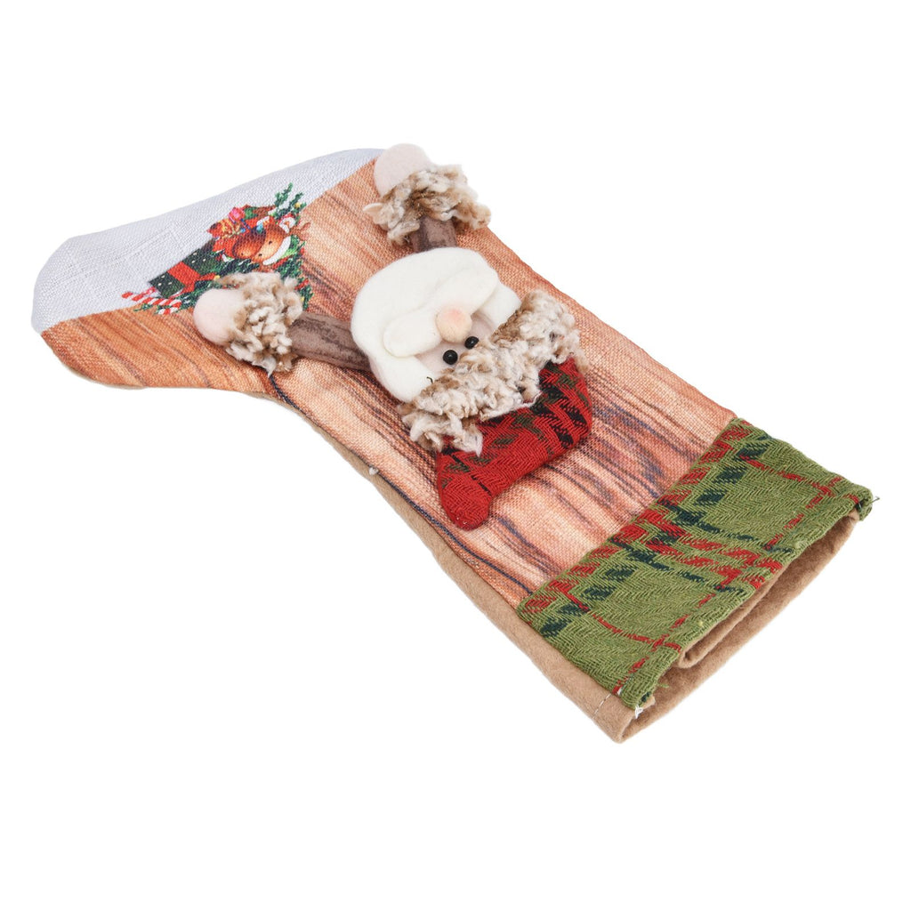 Christmas Stocking Three Dimensional Printed Christmas Stocking Gift Bag Ornament for Christmas Tree Fireplace HangingElderly
