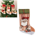 Christmas Stocking Three Dimensional Printed Christmas Stocking Gift Bag Ornament for Christmas Tree Fireplace HangingElderly