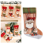 Christmas Stocking Three Dimensional Printed Christmas Stocking Gift Bag Ornament for Christmas Tree Fireplace HangingElderly