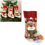 Christmas Stocking Three Dimensional Printed Christmas Stocking Gift Bag Ornament for Christmas Tree Fireplace HangingDeer