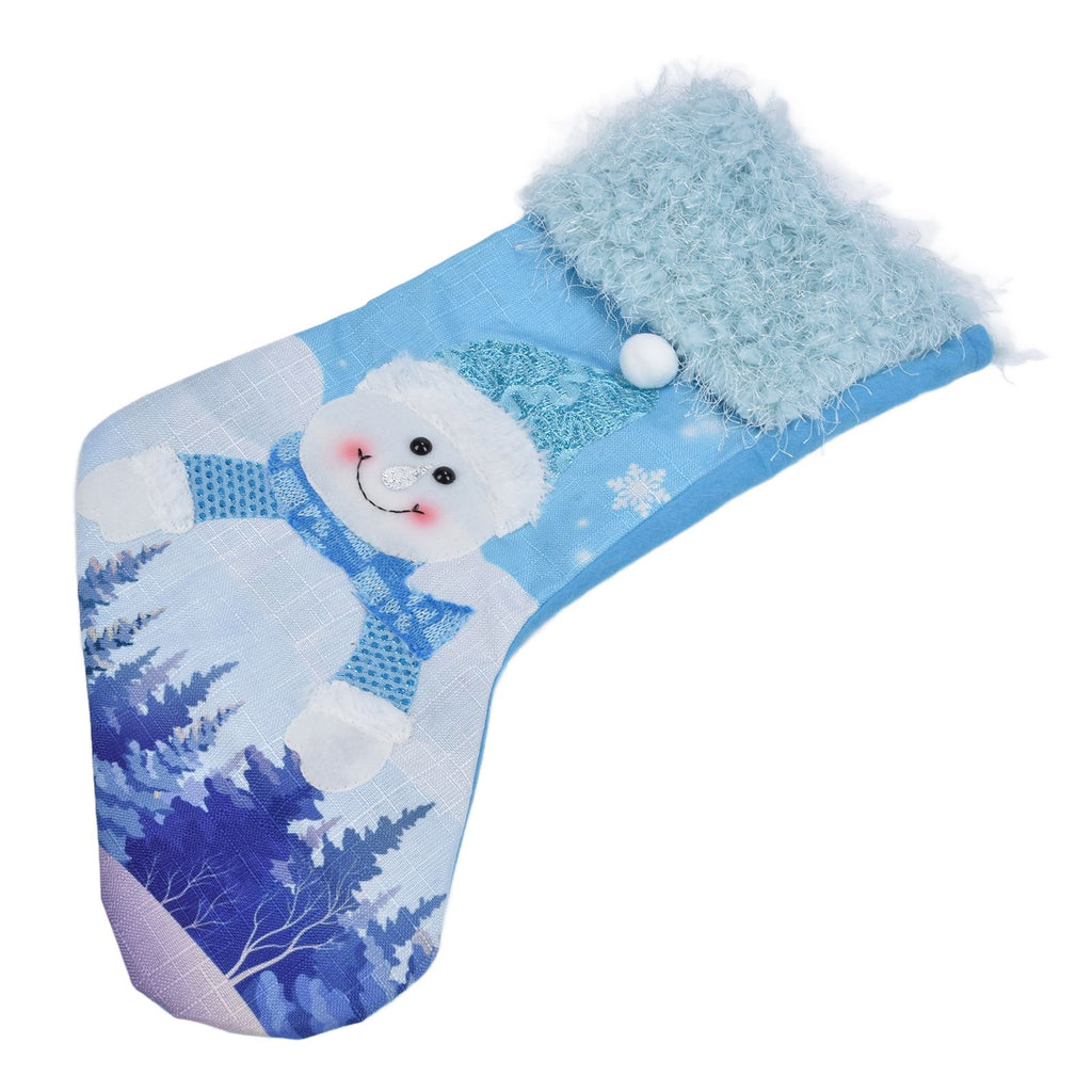 Cute Hanging Christmas Sock Luminous Candies Bag Gift Stocking with Hook for FestivalSnowman Type