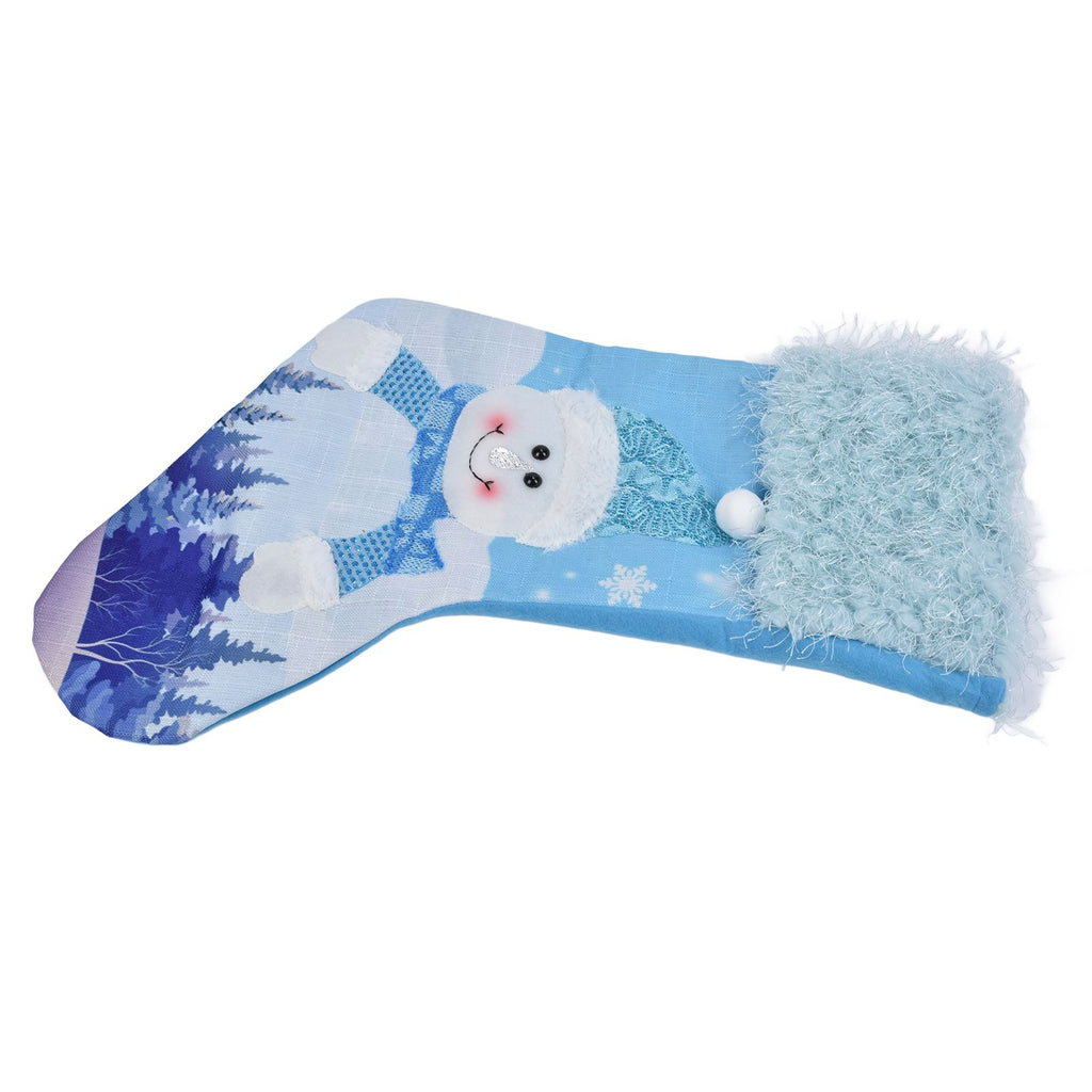 Cute Hanging Christmas Sock Luminous Candies Bag Gift Stocking with Hook for FestivalSnowman Type