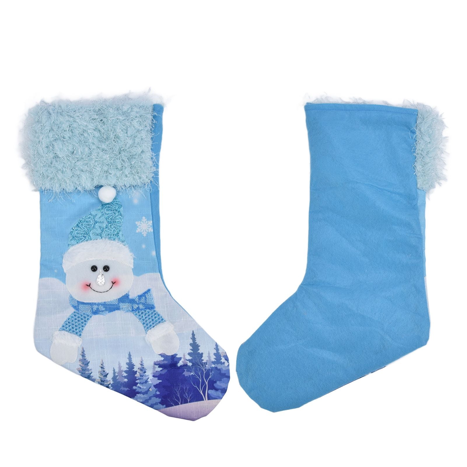 Cute Hanging Christmas Sock Luminous Candies Bag Gift Stocking with Hook for FestivalSnowman Type