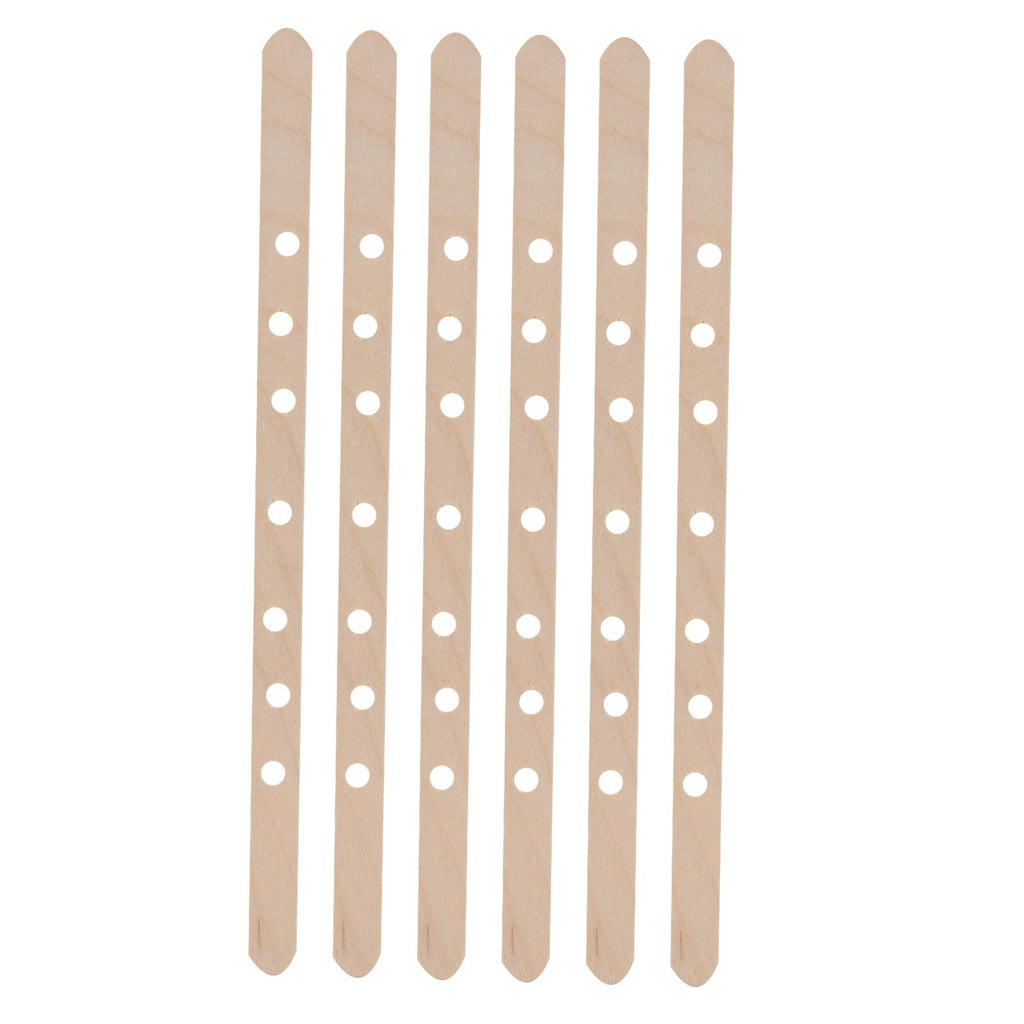 50Pcs Candle Wick Holder Birch Easy Use Reusable Wooden Wax Core Holder for Making Candles180x10mm 7 Hole