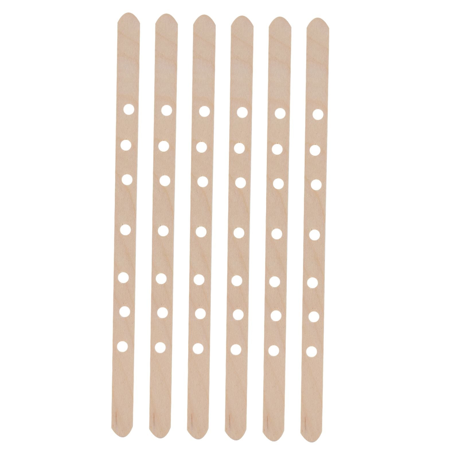 50Pcs Candle Wick Holder Birch Easy Use Reusable Wooden Wax Core Holder for Making Candles180x10mm 7 Hole