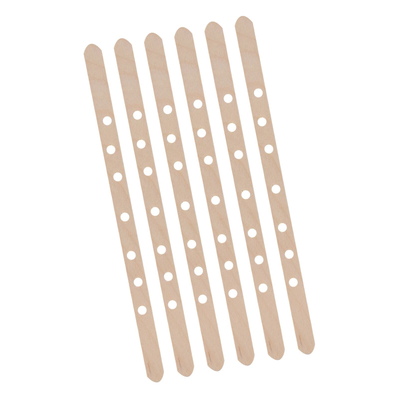 50Pcs Candle Wick Holder Birch Easy Use Reusable Wooden Wax Core Holder for Making Candles180x10mm 7 Hole