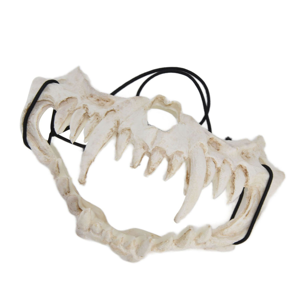 Skull Mask Latex Tiger Tooth Type Durable Waterproof Adjustable Scary Mask for Party Festival Theater