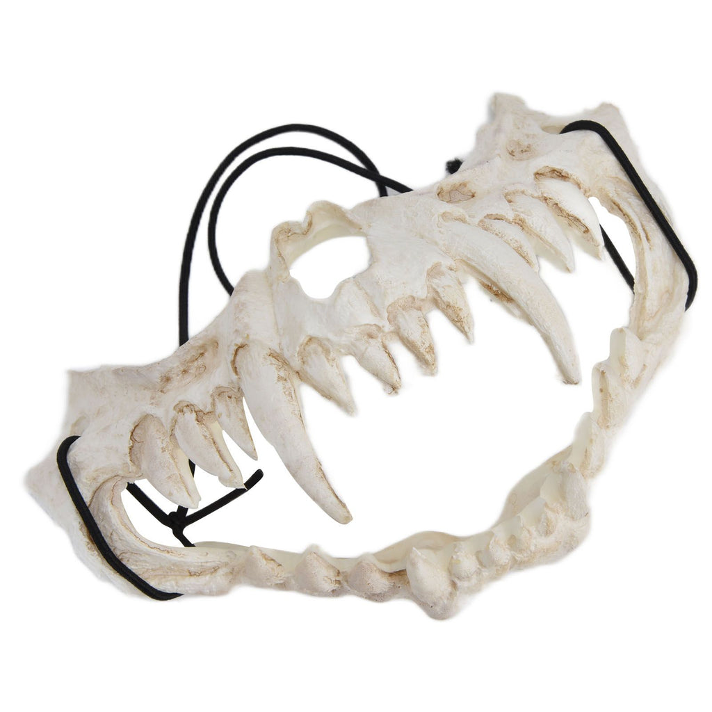 Skull Mask Latex Tiger Tooth Type Durable Waterproof Adjustable Scary Mask for Party Festival Theater
