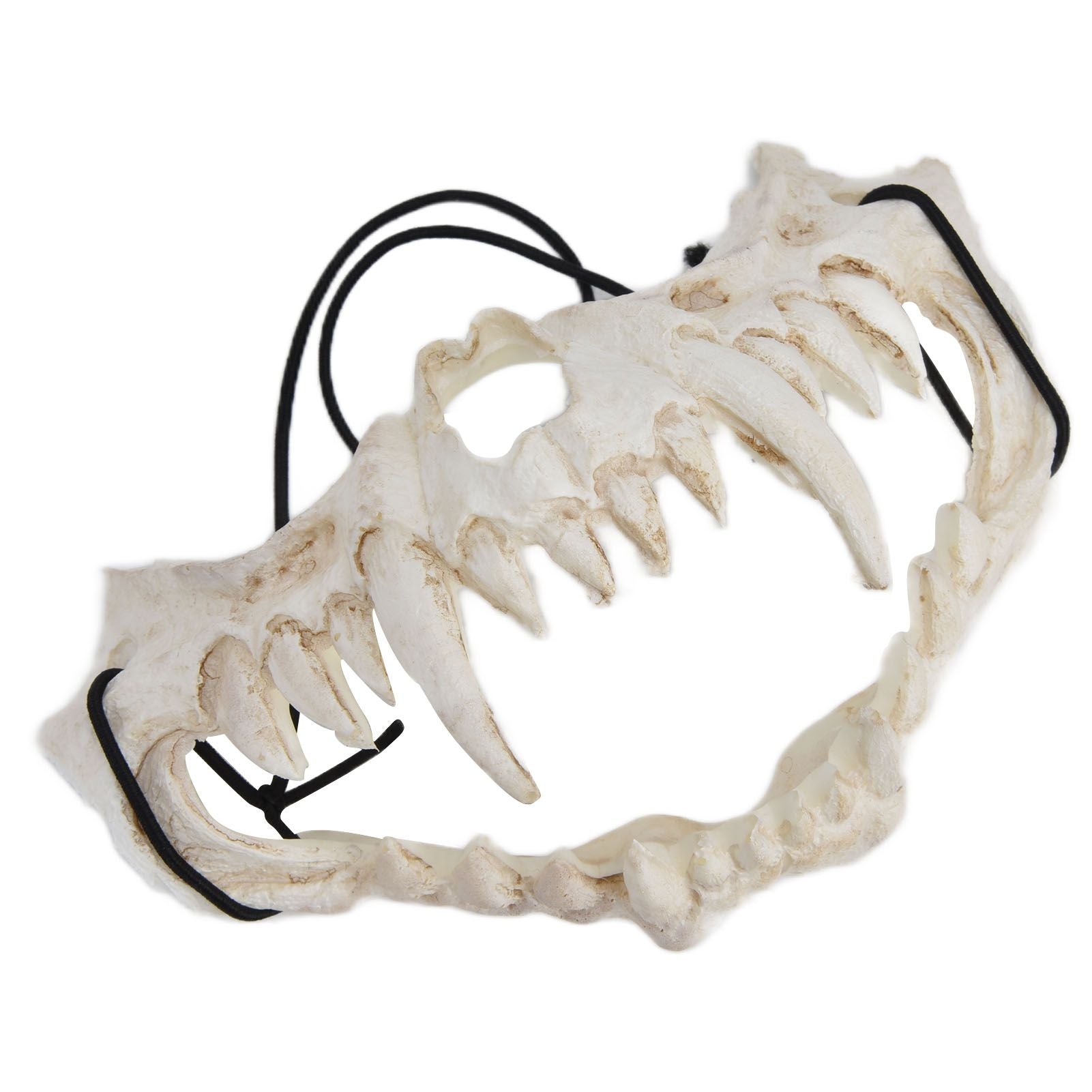 Skull Mask Latex Tiger Tooth Type Durable Waterproof Adjustable Scary Mask for Party Festival Theater