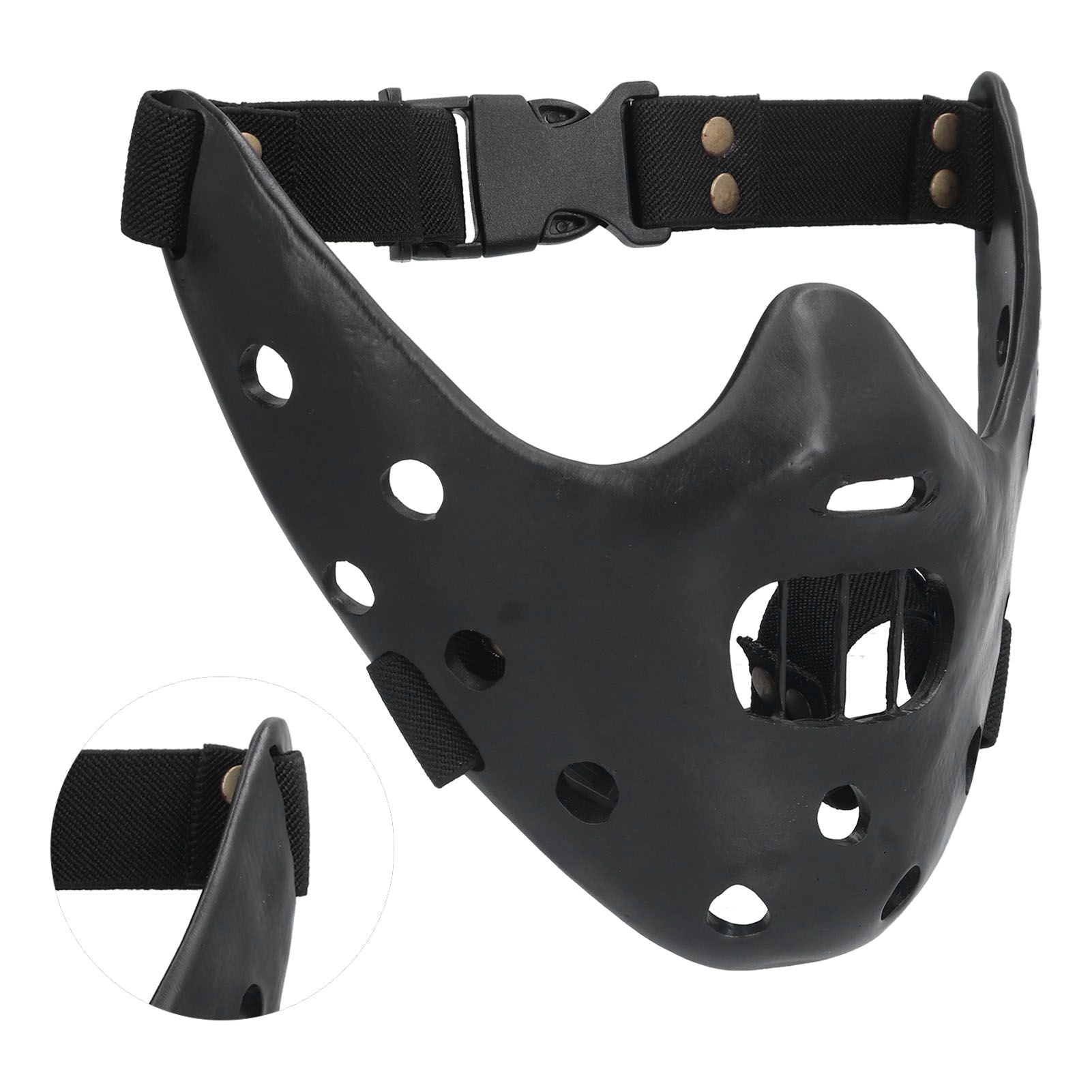 Lamb Mask Black Durable Adjustable Resin Cosplay Mask for Halloween Carnival Parties