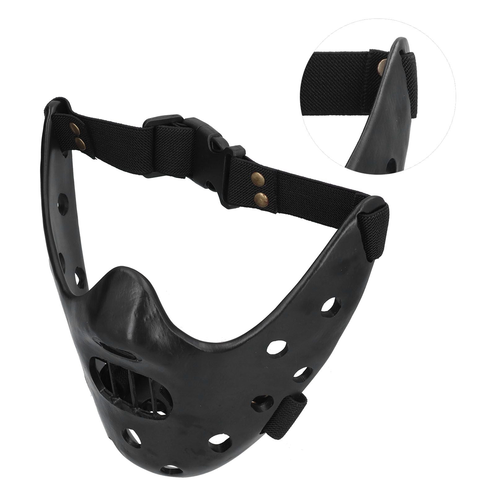Lamb Mask Black Durable Adjustable Resin Cosplay Mask for Halloween Carnival Parties