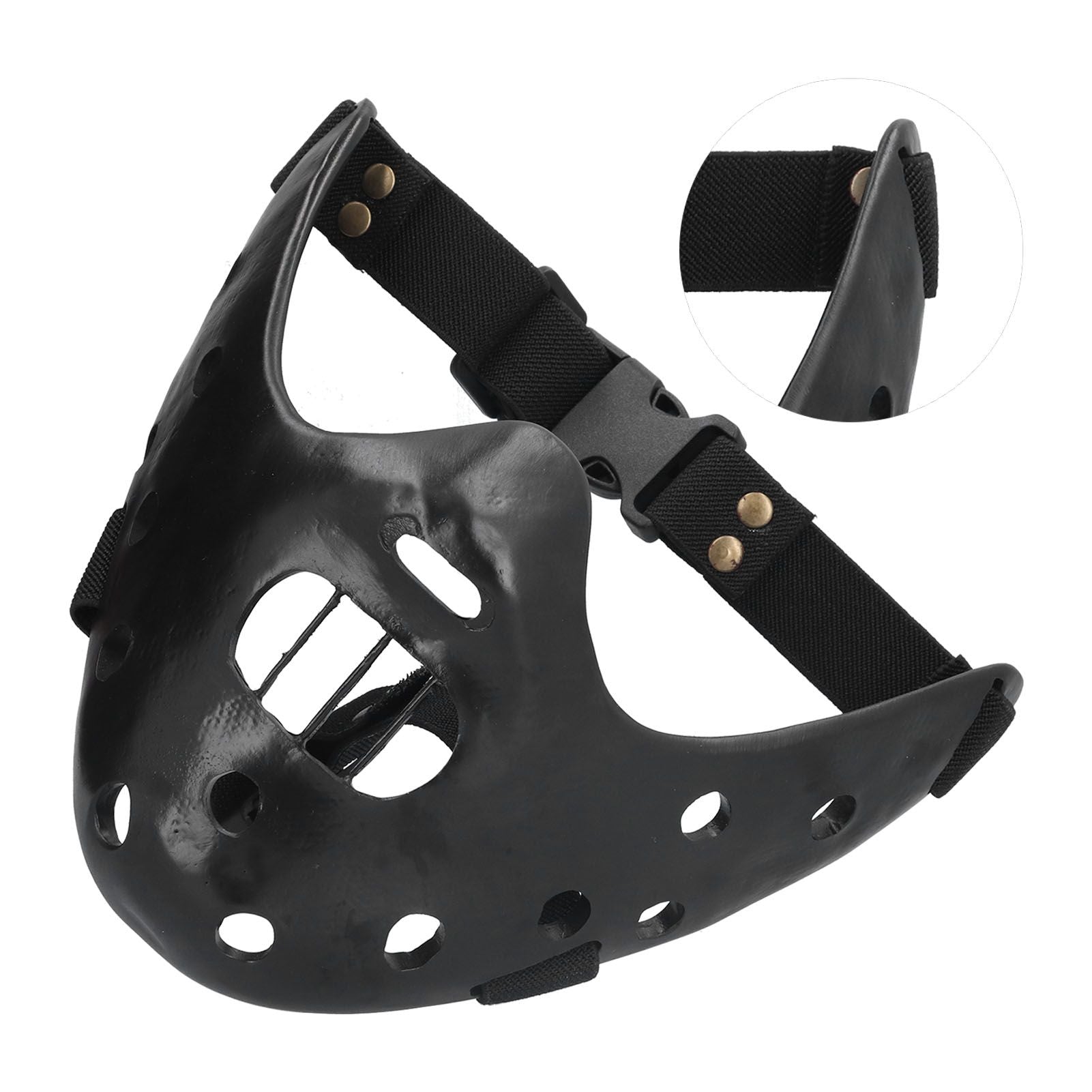 Lamb Mask Black Durable Adjustable Resin Cosplay Mask for Halloween Carnival Parties
