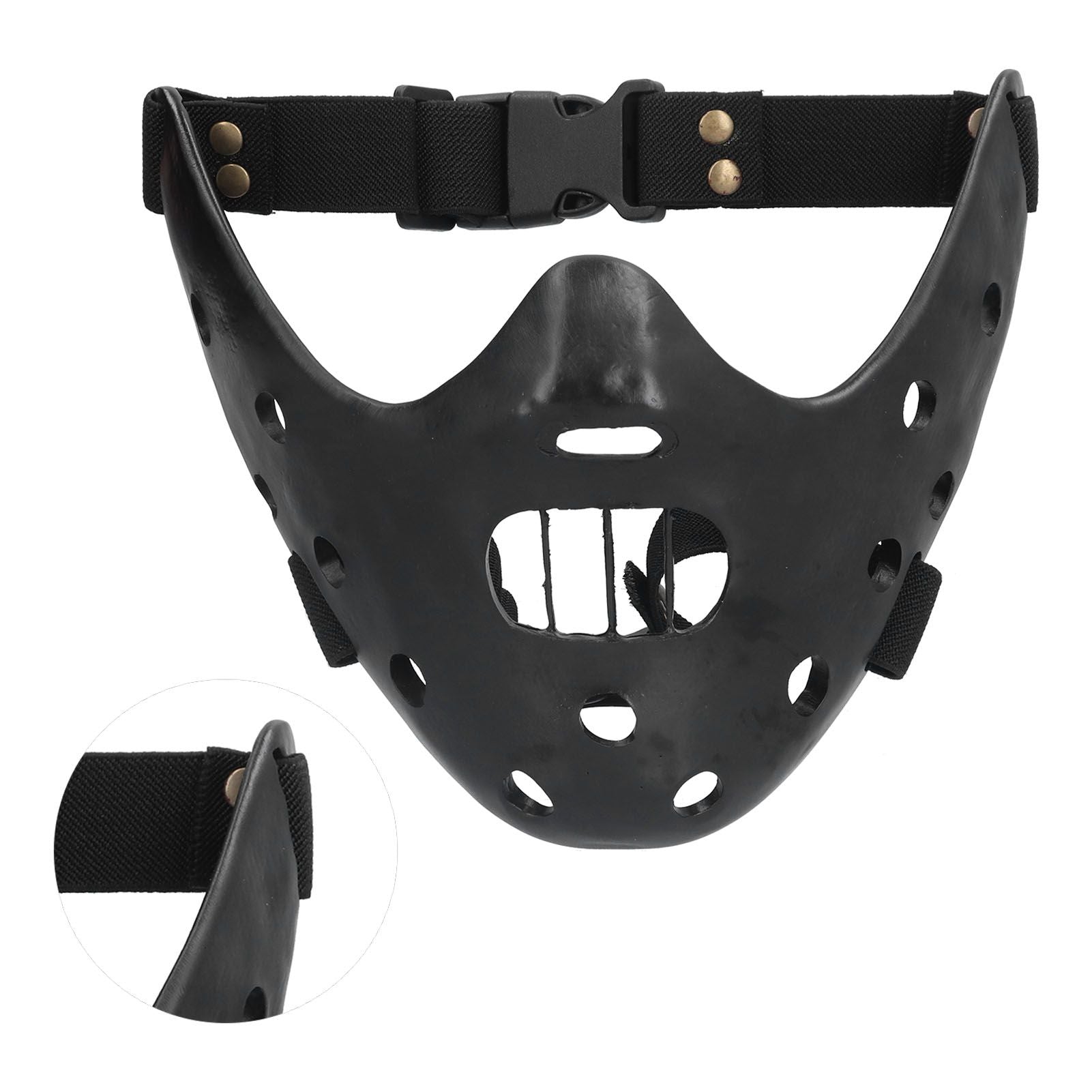 Lamb Mask Black Durable Adjustable Resin Cosplay Mask for Halloween Carnival Parties
