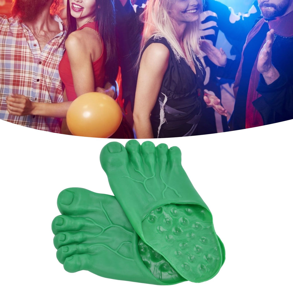 1 Pair Large Foot Slippers Shoes Cover Halloween Cosplay Costume Props Party AccessoriesGreen