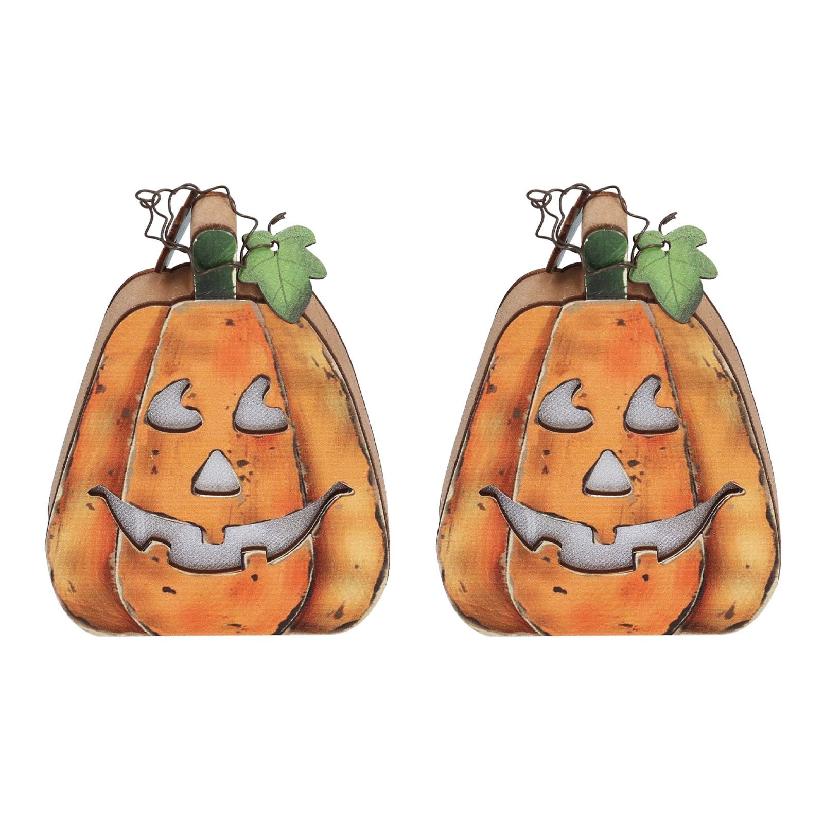 Halloween LED Pumpkin Lantern Wooden Decor Lights for Halloween Thanksgiving Decoration