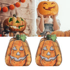 Halloween LED Pumpkin Lantern Wooden Decor Lights for Halloween Thanksgiving Decoration