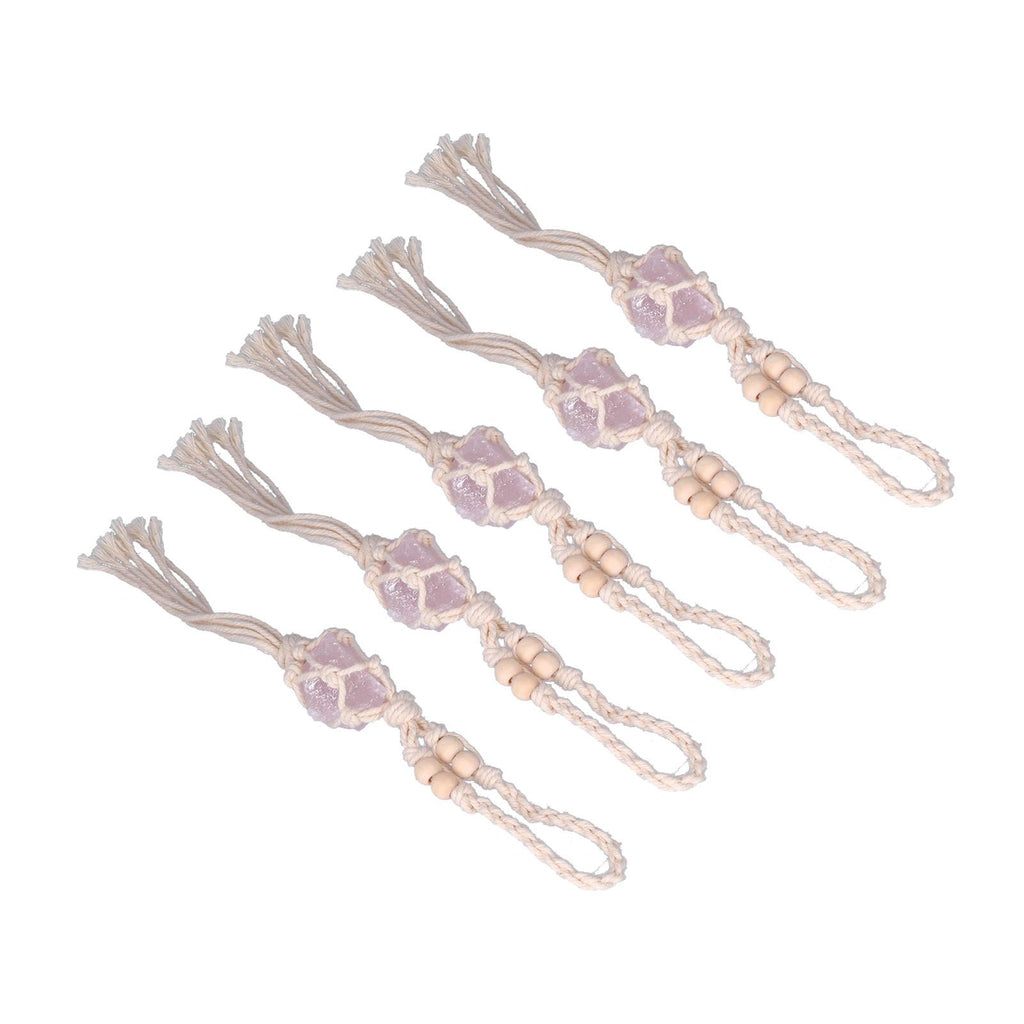 5pcs Necklace Cord Empty Stone Holder Rope Replacement Adjustable Quartz Crystal Pendant Cord for DIY Jewelry MakingLight Pink