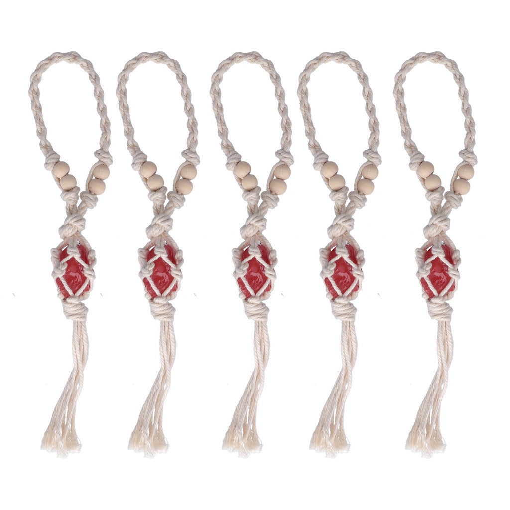 5pcs Necklace Cord Empty Stone Holder Rope Replacement Adjustable Quartz Crystal Pendant Cord for DIY Jewelry MakingRed
