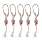 5pcs Necklace Cord Empty Stone Holder Rope Replacement Adjustable Quartz Crystal Pendant Cord for DIY Jewelry MakingRed