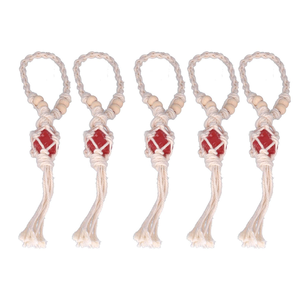 5pcs Necklace Cord Empty Stone Holder Rope Replacement Adjustable Quartz Crystal Pendant Cord for DIY Jewelry MakingRed