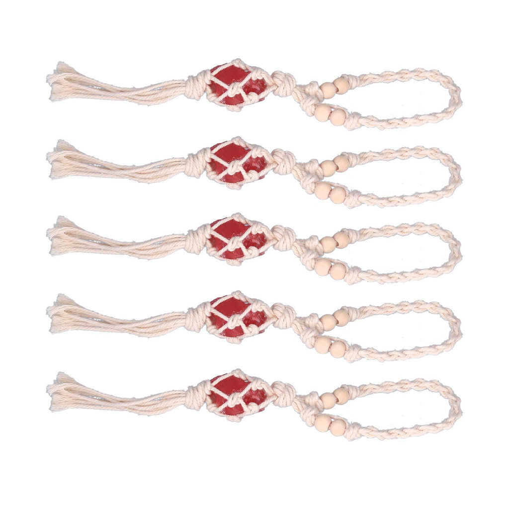 5pcs Necklace Cord Empty Stone Holder Rope Replacement Adjustable Quartz Crystal Pendant Cord for DIY Jewelry MakingRed