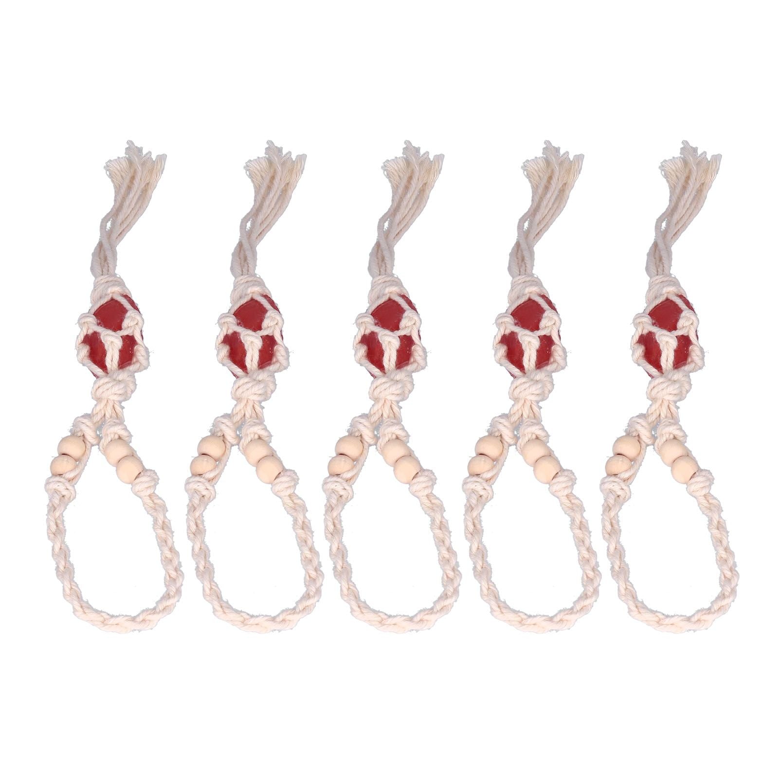 5pcs Necklace Cord Empty Stone Holder Rope Replacement Adjustable Quartz Crystal Pendant Cord for DIY Jewelry MakingRed