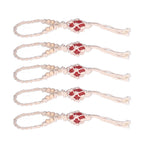 5pcs Necklace Cord Empty Stone Holder Rope Replacement Adjustable Quartz Crystal Pendant Cord for DIY Jewelry MakingRed