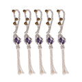 5pcs Necklace Cord Empty Stone Holder Rope Replacement Adjustable Quartz Crystal Pendant Cord for DIY Jewelry MakingPurple