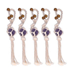 5pcs Necklace Cord Empty Stone Holder Rope Replacement Adjustable Quartz Crystal Pendant Cord for DIY Jewelry MakingPurple