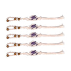 5pcs Necklace Cord Empty Stone Holder Rope Replacement Adjustable Quartz Crystal Pendant Cord for DIY Jewelry MakingPurple