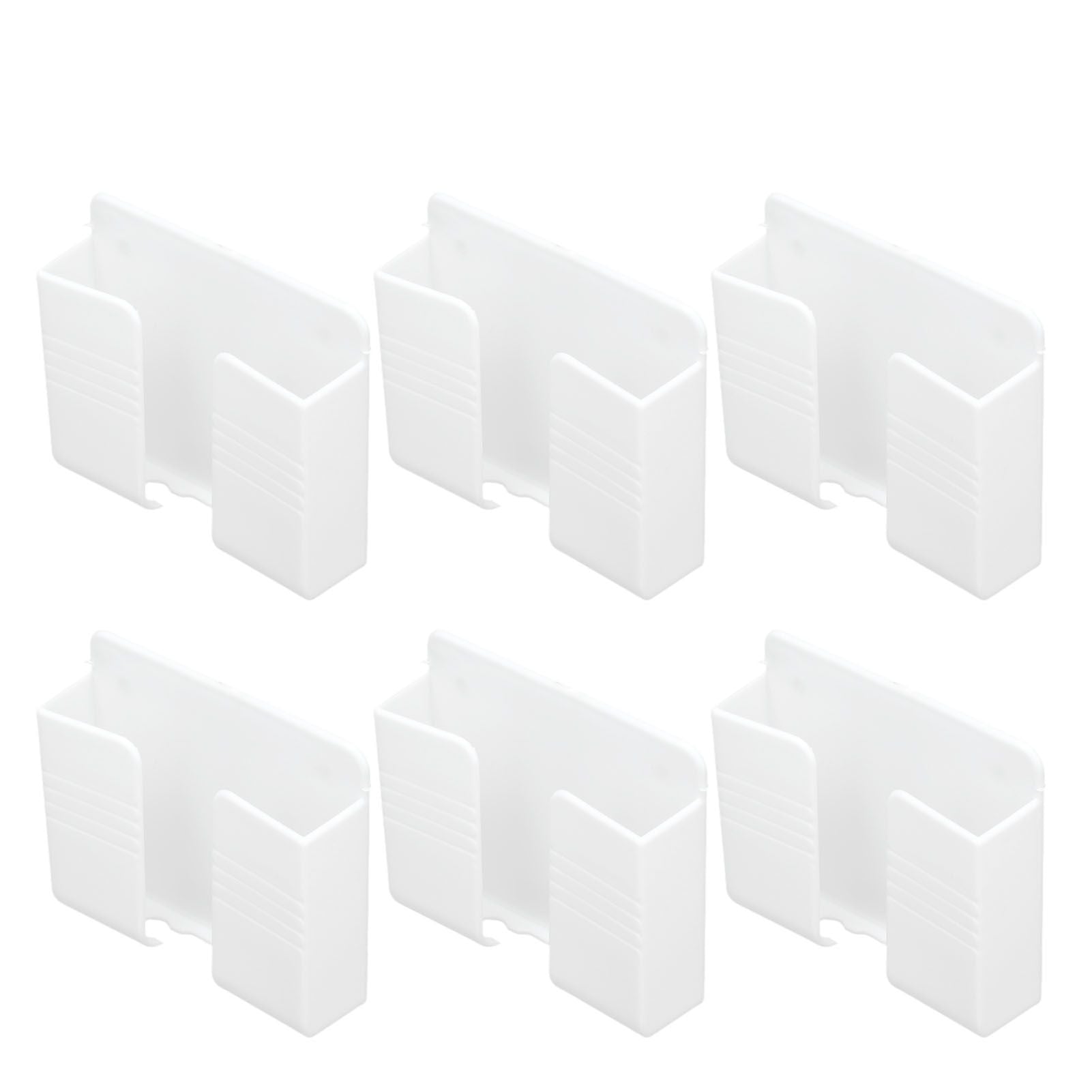 6Pcs Wall Mount Phone Holder Universal Adhesive Mobile Phone Charging Stand for Home Bedroom BathroomWhite