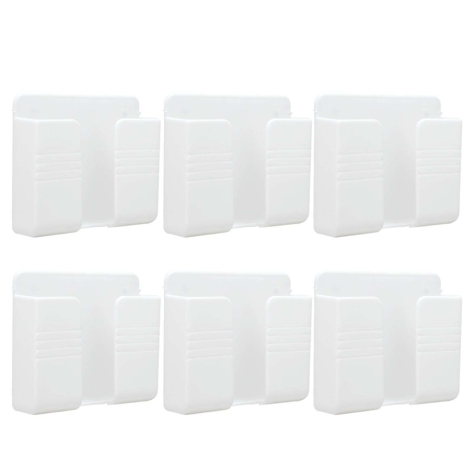 6Pcs Wall Mount Phone Holder Universal Adhesive Mobile Phone Charging Stand for Home Bedroom BathroomWhite