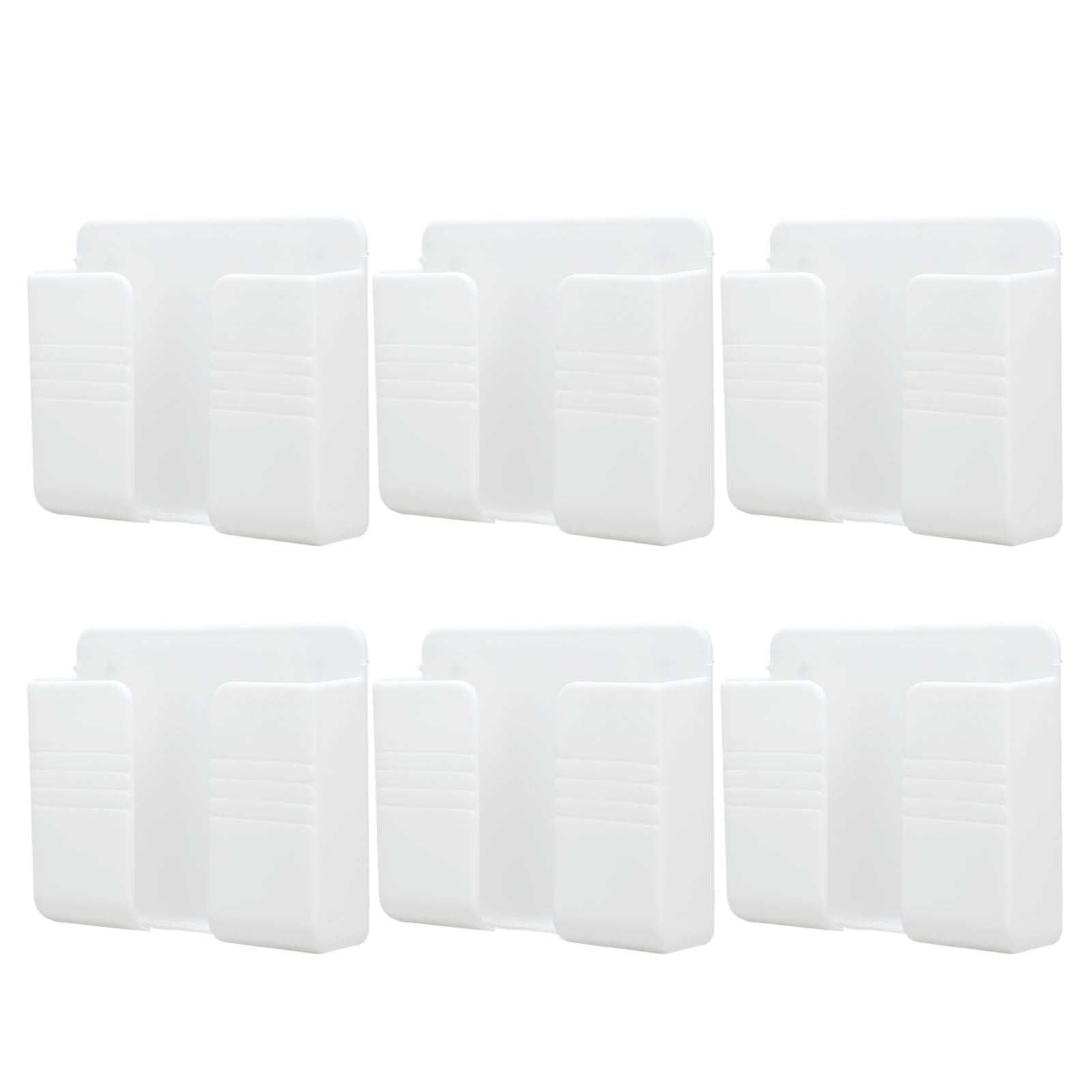 6Pcs Wall Mount Phone Holder Universal Adhesive Mobile Phone Charging Stand for Home Bedroom BathroomWhite