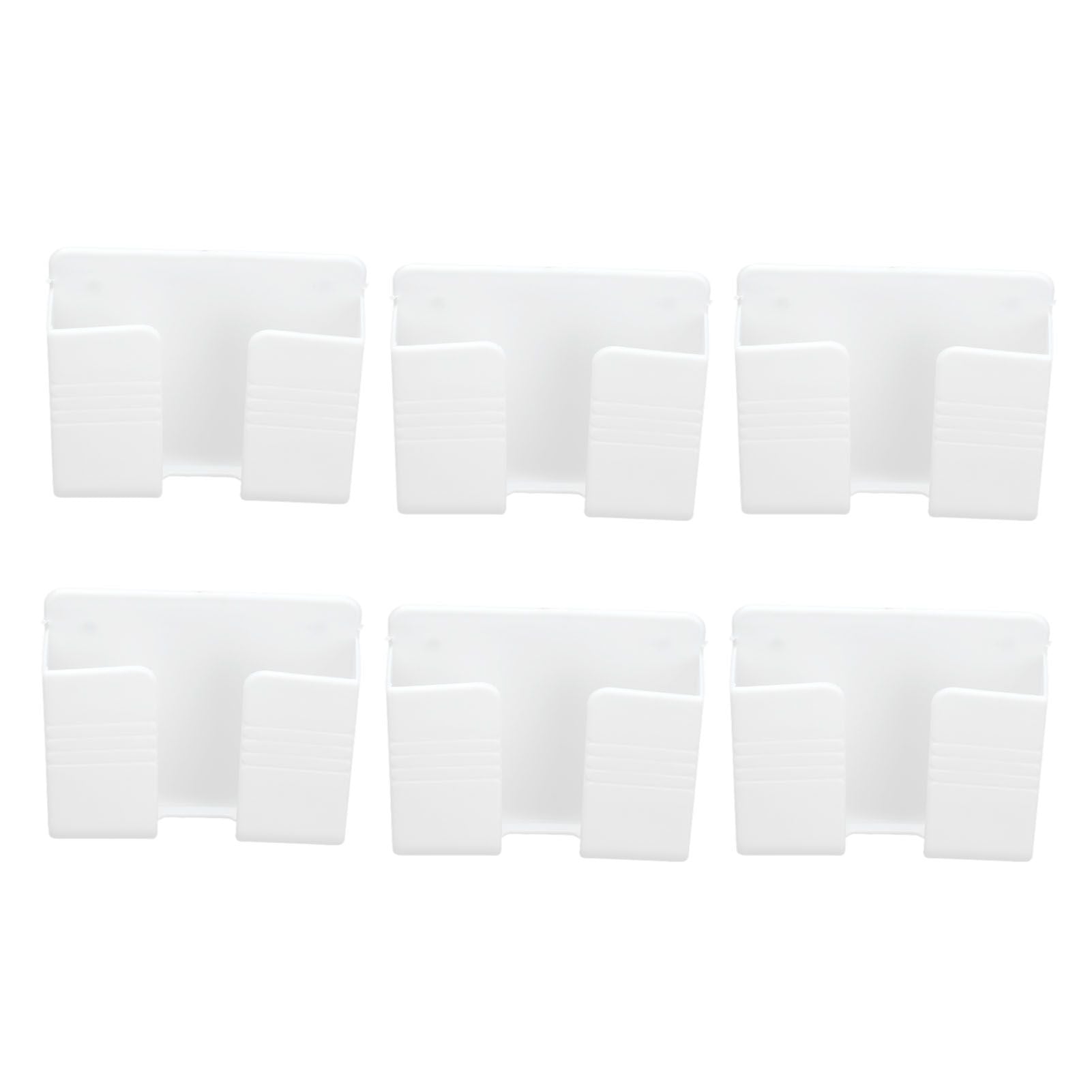 6Pcs Wall Mount Phone Holder Universal Adhesive Mobile Phone Charging Stand for Home Bedroom BathroomWhite