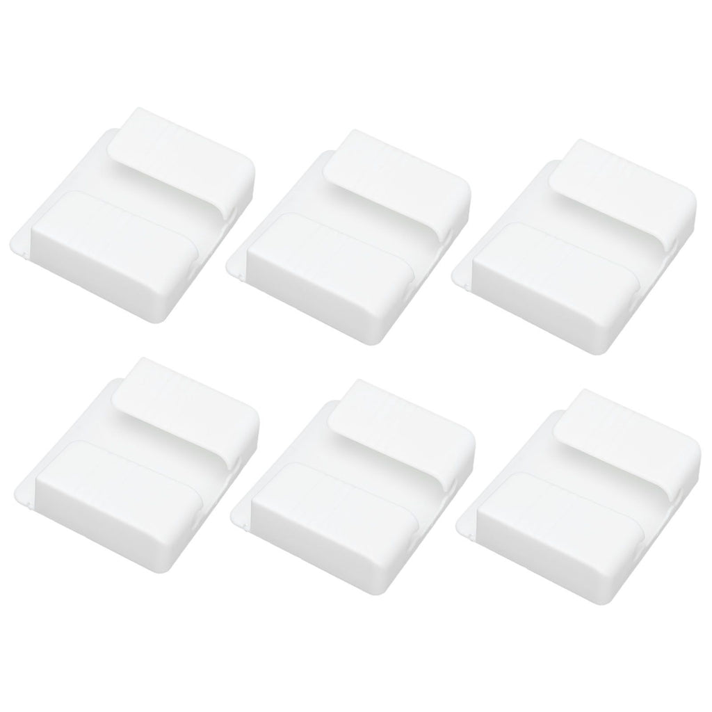 6Pcs Wall Mount Phone Holder Universal Adhesive Mobile Phone Charging Stand for Home Bedroom BathroomWhite