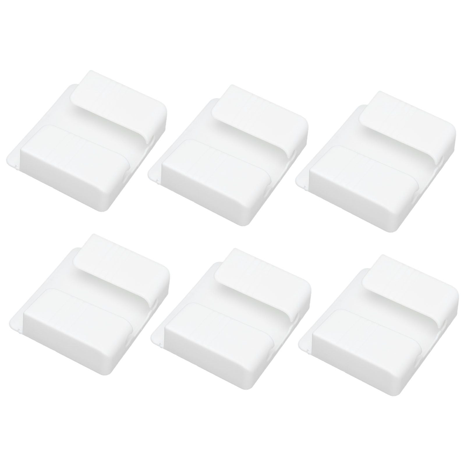 6Pcs Wall Mount Phone Holder Universal Adhesive Mobile Phone Charging Stand for Home Bedroom BathroomWhite