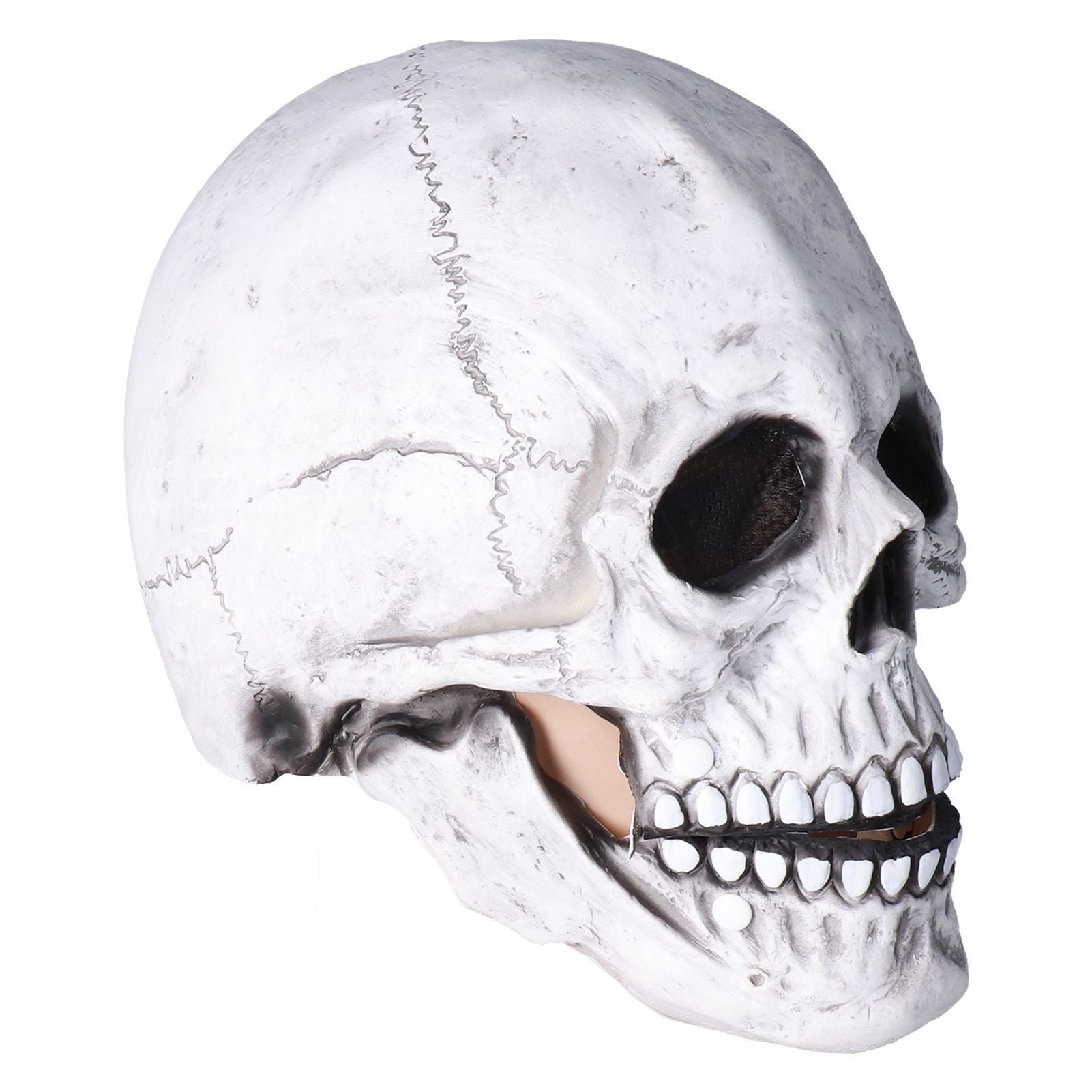 Halloween Skull Helmet Full Head Skull Mask Latex Cosplay Costume Horror Skull Mask for Festival PartyLight Grey