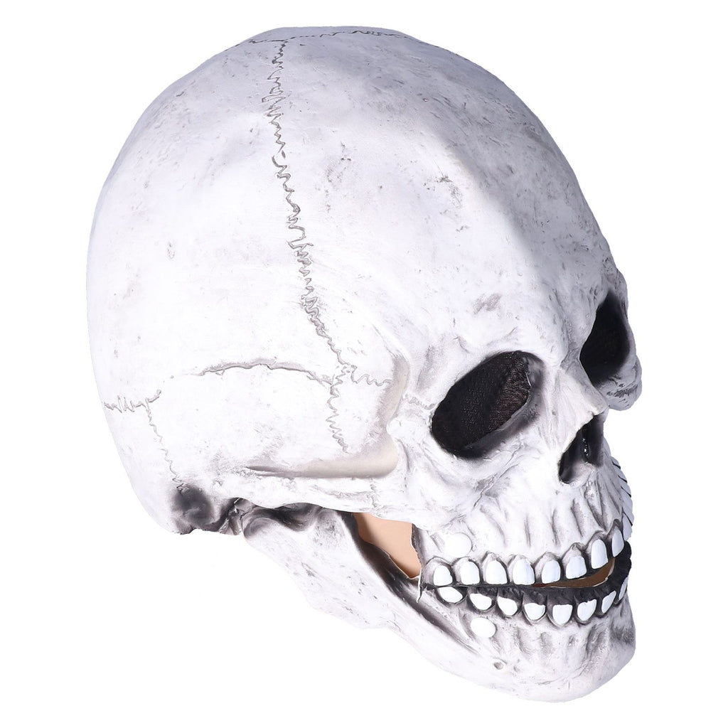Halloween Skull Helmet Full Head Skull Mask Latex Cosplay Costume Horror Skull Mask for Festival PartyLight Grey