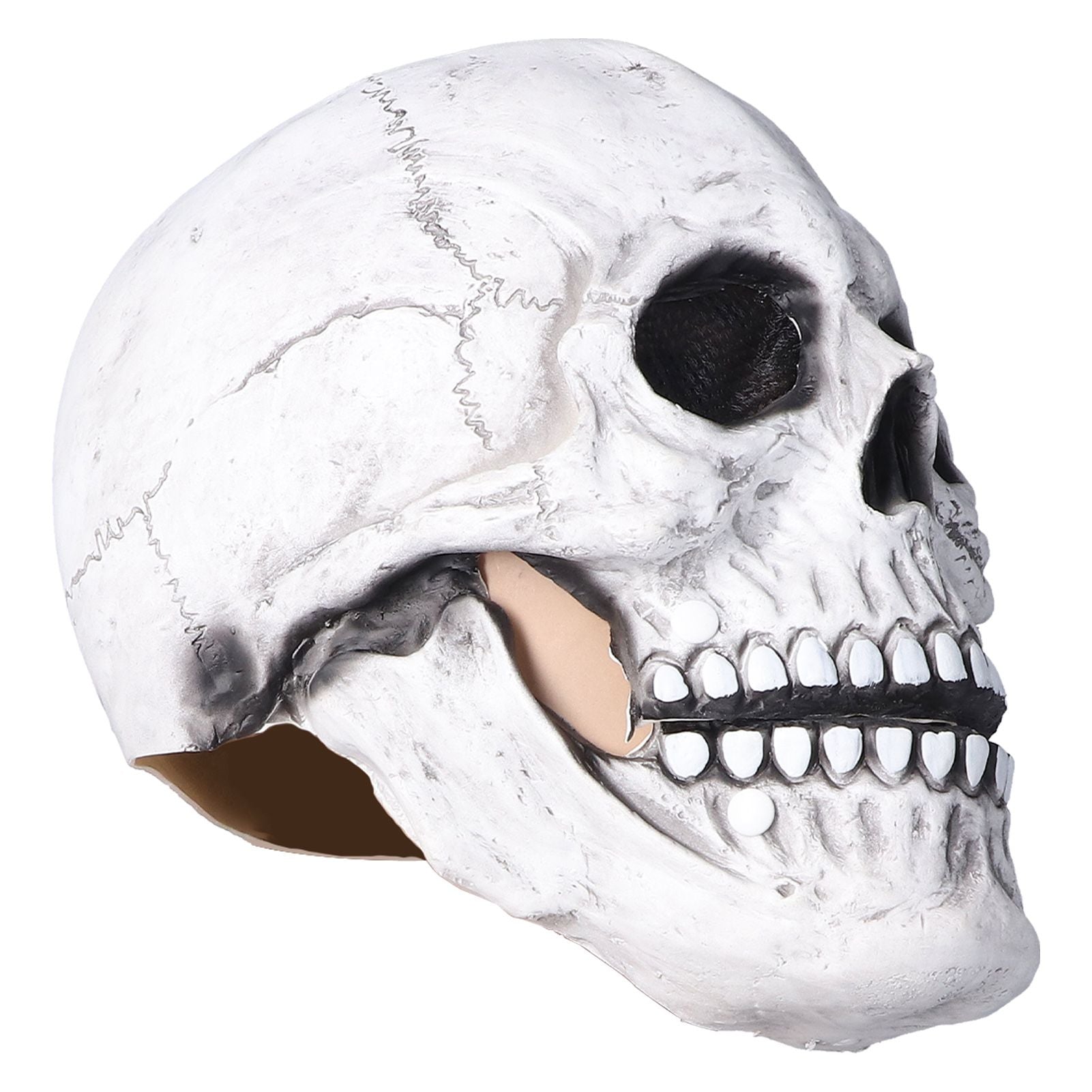Halloween Skull Helmet Full Head Skull Mask Latex Cosplay Costume Horror Skull Mask for Festival PartyLight Grey