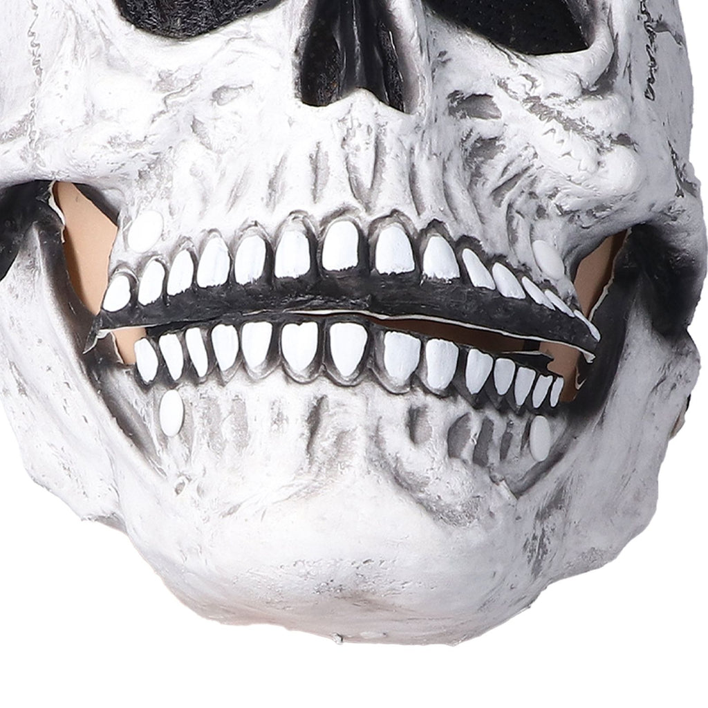 Halloween Skull Helmet Full Head Skull Mask Latex Cosplay Costume Horror Skull Mask for Festival PartyLight Grey